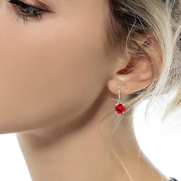 Colorful 6 Pairs Leverback Drop Dangle Earrings Set for Women, 8MM Big Shiny Mul - Picture 4 of 7